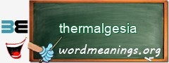 WordMeaning blackboard for thermalgesia